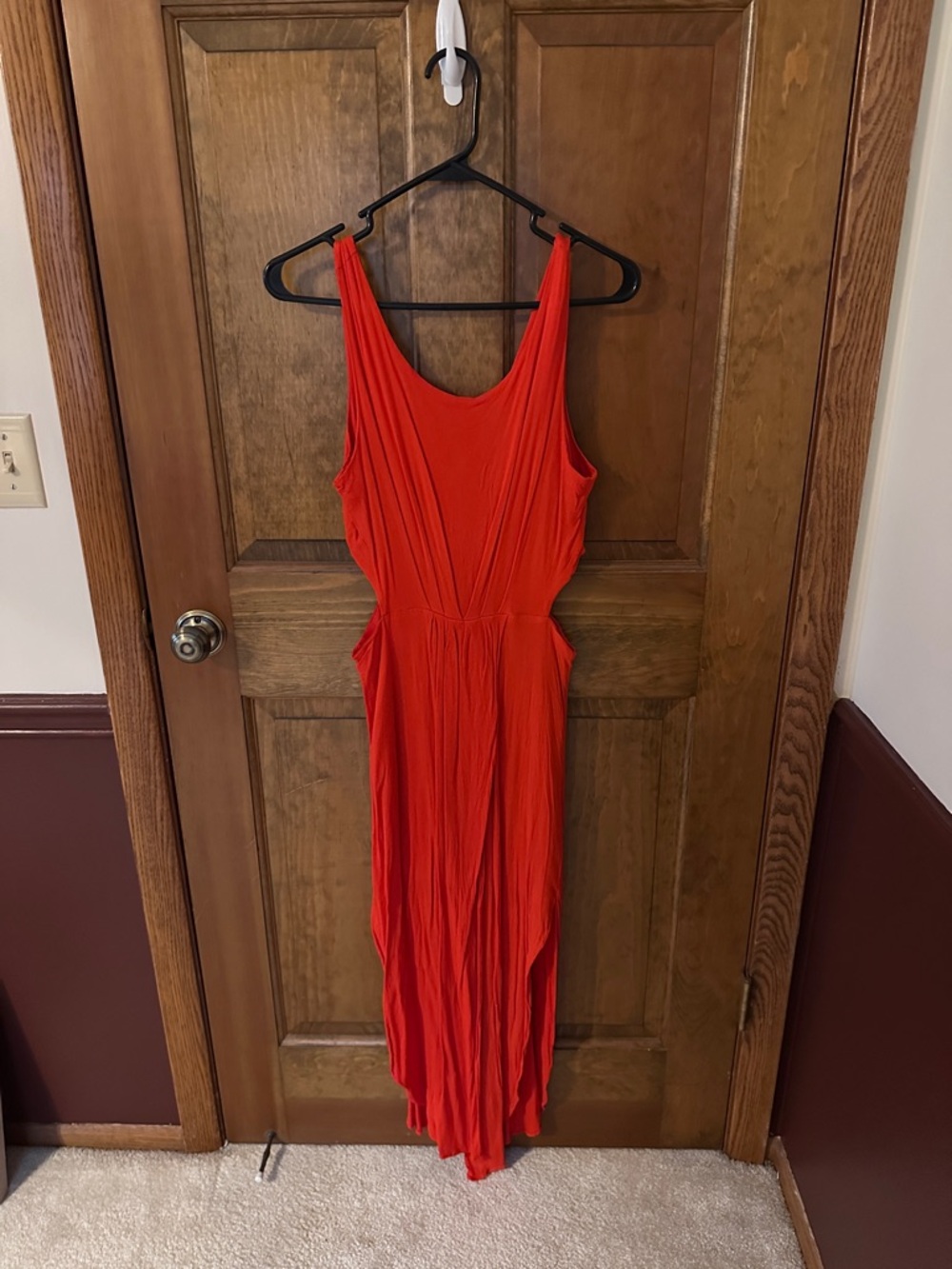 Lush Vibrant Red Sleeveless Maxi Dress